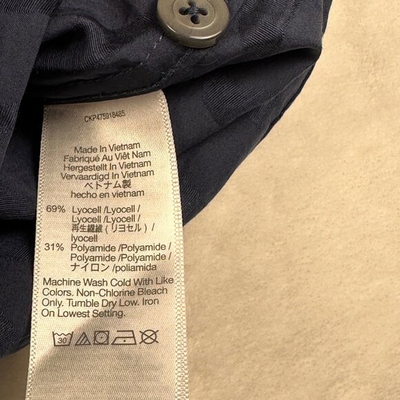 Madewell Mens Relaxed Short Sleeve Textured Button-Up Jacquard Shirt Navy XS NWT - Picture 5 of 12